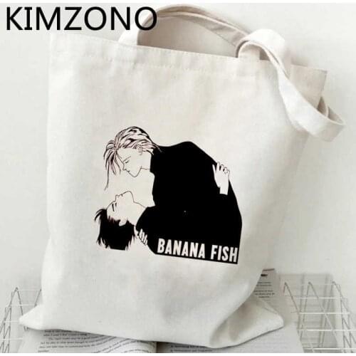 Banana Fish shopping bag grocery jute bag shopper bolso bag bolsas reutilizables sac cabas bolsas ecologicas sac tissu