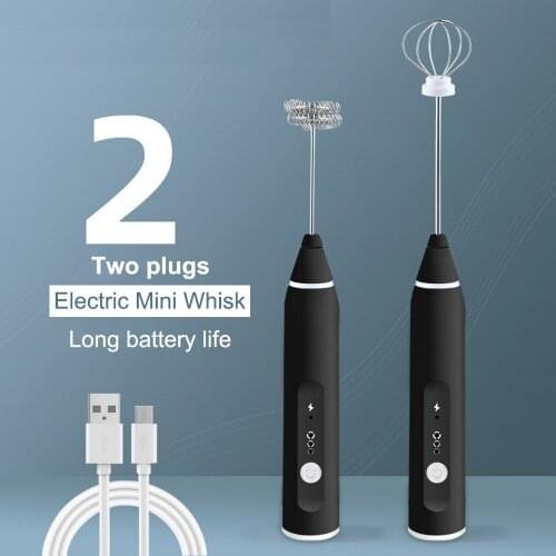 Black Kitchen Tools Gadgets Egg Tools Portable Coffee Milk Frother Electric Egg Beaters Mixer Cooking Tools Kitchen Accessories