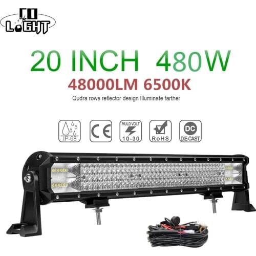 CO LIGHT 12D 20 inch 4-Rows LED Light Bar 480W Combo Beam Led Work Light Bar for Car 4x4 Offroad Trucks SUV ATV Boat 4WD 12V 24V