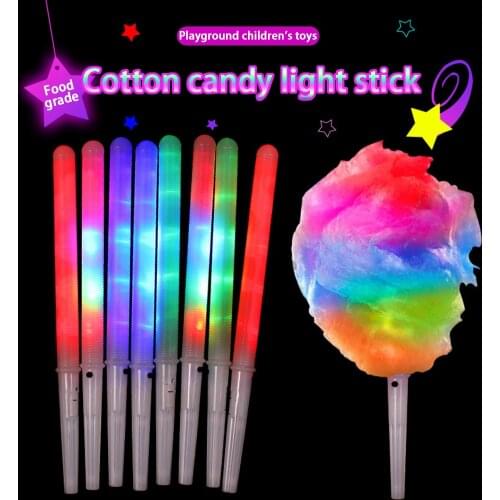 Colorful Glowing Luminous Marshmallow Cone Stick Cotton Candy Light Cones Party Favors Halloween Christmas Supply Flashing Color