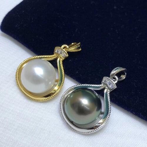 DIY Women 925 Sterling Silver Pendant Setting Mounting Findings Accessories for Crystals Agate Pearls Corals Jade Stones Beads