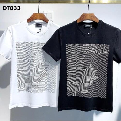 DSQUARED2-New round neck short-sleeved T-shirt, pure cotton mens and womens clothing, authentic printing technology DT833