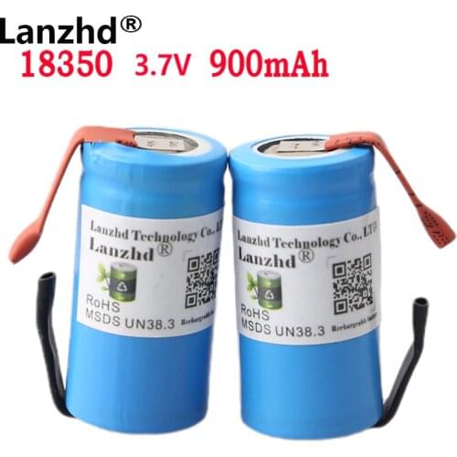 1-10pcs 18350 battery DIY lithium Li ion 900mAh 10C rechargeable batteries 3.7V power cylindrical lamps For Electric tools