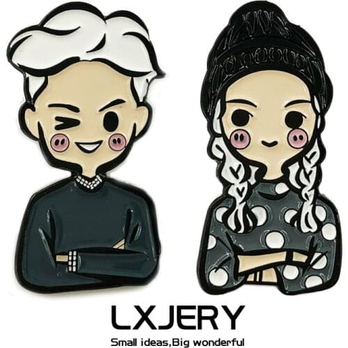 LXJERY Cartoon Lover Pins Badge On Backpack Funny Couple Brooch Pins For Clothes Broche For Women Girl Schoolbag