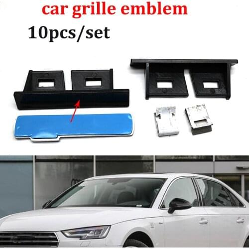 10pcs/set 3D Metal Front Hood Grille Grill Emblem Car Racing Grills car styling for A1 A2 A3 A4 A5 A6 A7 A8 Q1 Q3 Q5 Q7 TT R8