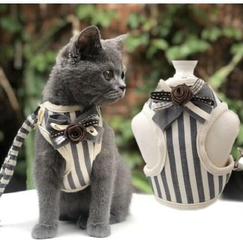 Cute Small Pet Dog Harness Leash Pet Vest Harness Leash Cat Collars Clothes For Dogs And Cats Vest S M L XL