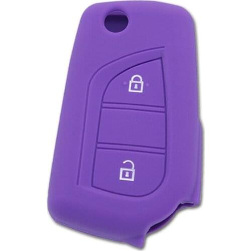Muchkey Silicone Cover Holder Key Protection Smart Key Cover Of 3 Button Fits For Toyota Corolla