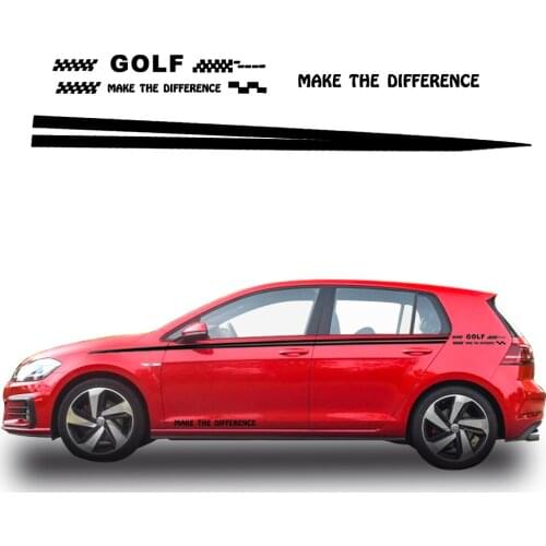 Car Side Body Decal Sticker for Volkswagen Golf Car Sticker Pickup Truck Decals DIY Car Styling Decoration White
