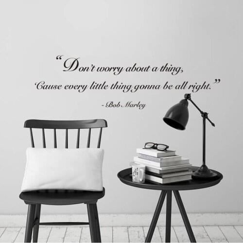 Stickers Don't Worry About A Thing Vinyl Wall Decal Bob Marleys Quote Home Decor Poster Living Room House Decoration