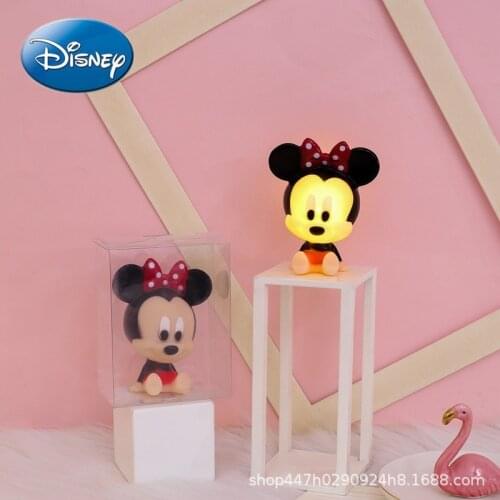 Disney Minnie Anime Night Light Cartoon Cute Children Crafts Creative Home Bedside Cute Lighting