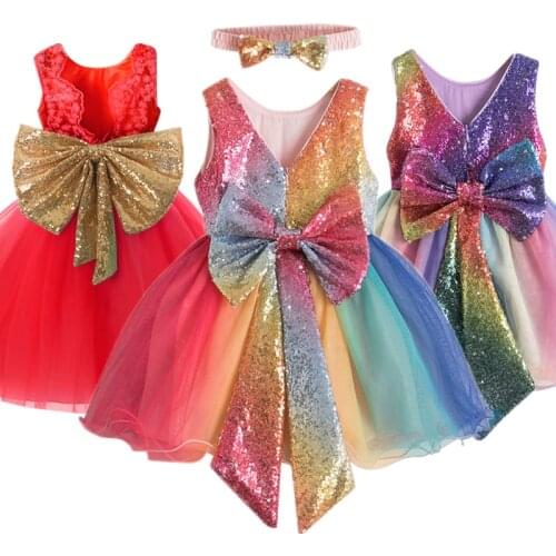 1-5 Years Baby Girls Mesh Lace Baptism Princess Dress Sleeveless Sequins Party Birthday Christening Gown Toddler Kids Clothing