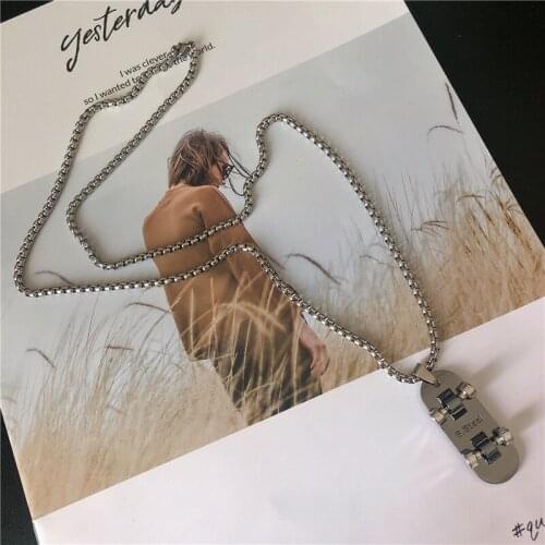 Titanium Steel Necklace Scooter Pendant Fashion Punk Hip-hop Clavicle Chain Couples Tide Section Street Wild Necklace Hot Sale
