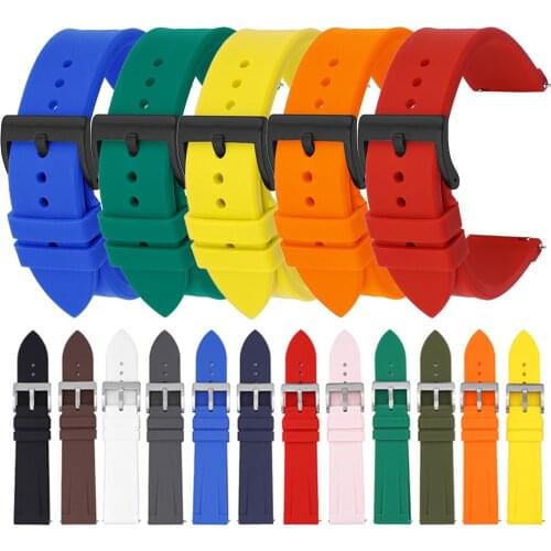 20mm 22mm Sport Silicone Watch Strap Waterproof Quick Release Band for Samsung Galaxy Watch3 Active 2 Gear S3 Huawei GT 2/2e/pro