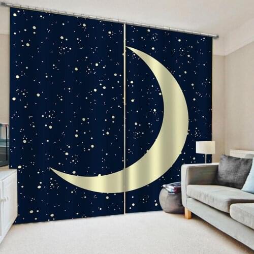 Luxury Blackout 3D Window Curtains For Living Room Photo black stars curtains living room windproof black curtains