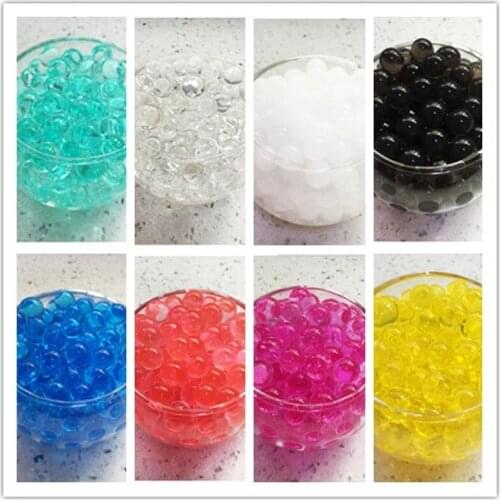 1000pcs Mixing Colors Hydrogel Pearl Shaped Crystal Soil Water Beads Mud Grow Ball Wedding Children Toy Growing Water Balls 50