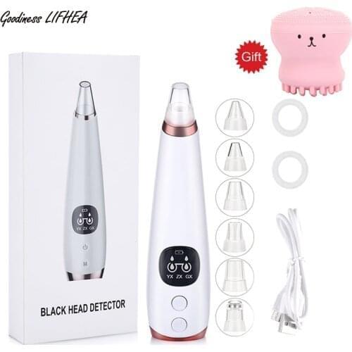 Electric Vacuum Pore Cleaner Blackhead Remover Acne Pores Remove Exfoliating Cleansing+Facial Silicone Deep Cleansing Brush