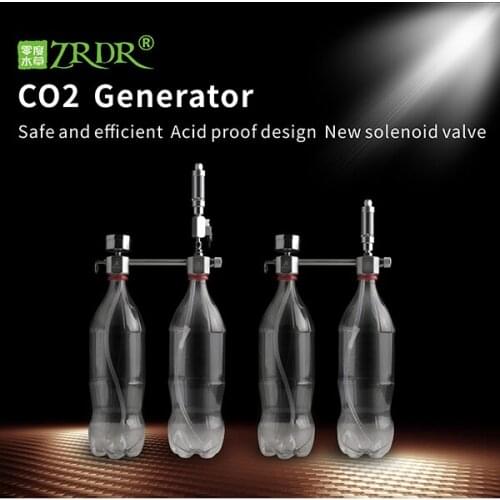 Aquarium DIY CO2 Generator System Kit With Pressure Air Flow Adjustment Valve-Regulator Water Plant Fish Co2 Valve Diffuser