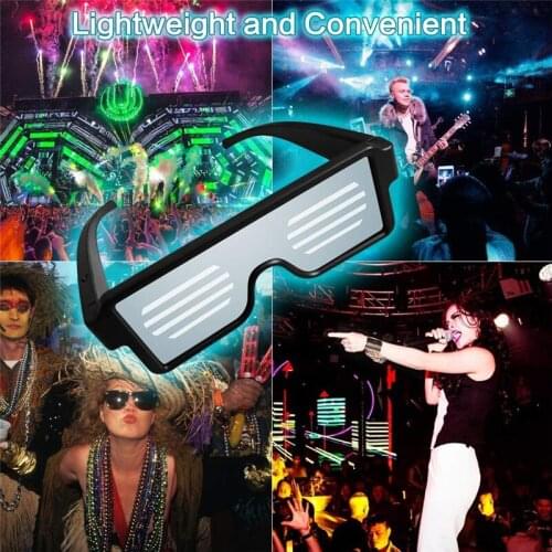 LED USB Rechargeable Light Up Glow Sunglasses With 8 Animation Modes For Halloween Christmas and Various Festival Party#292221