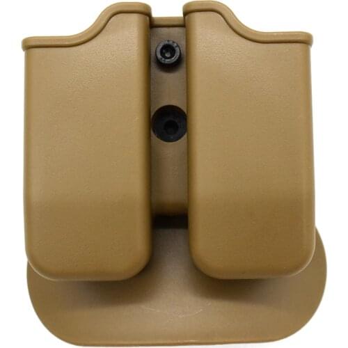 Tactical Hunting Double Magazine Pouch For IMI Glock 17 19 22 31 Airsoft Clip Pouch Module Combination Pistol Belt Loop Paddle