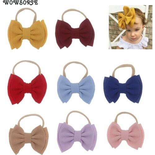 Baby headband Bow Hair Band Infant Double Corn Grain Big Bow Headband baby Hairbands Fabric DIY Turban newborn Hair Accessories