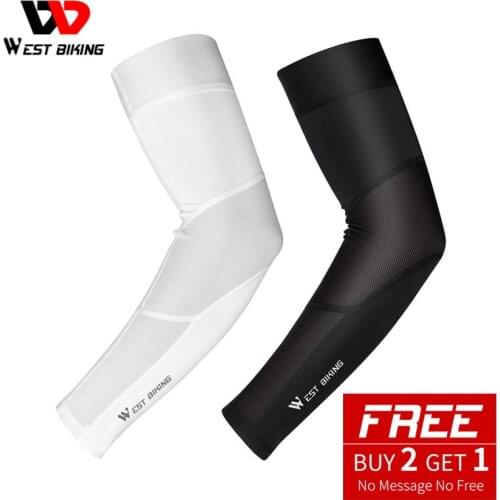 WEST BIKING Cycling Arm Sleeves Sunscreen Anti-UV Fishing Running Basketball Arm Warmer Outdoor Sport Fitness Compression Sleeve