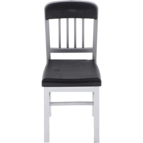 1 6 Scale Dollhouse Miniature Chair Furniture For Doll House Bedroom Living Room Kitchen Office Decor (Silver Color)