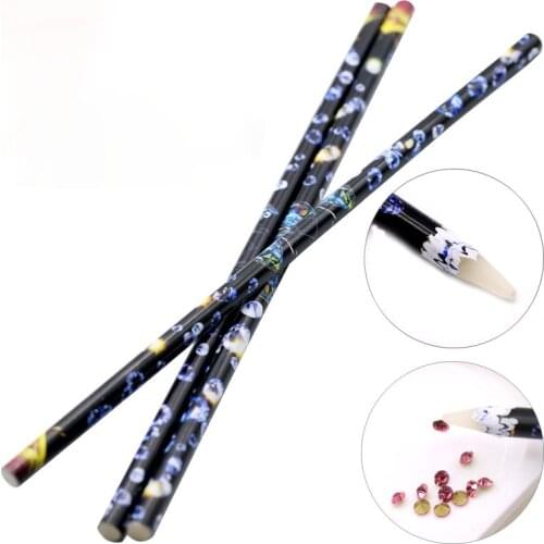 1Pc Wax Dotting Pen Nail Art Rhinestones Gems Picking Crystal Tools Pencil Pen Easily Pick Up Pen