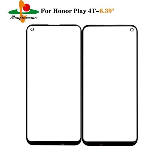 10Pcs\lot Outer Screen For Huawei Honor Play 4T AKA-AL10 Front Touch Screen Glass Outer Lens Replacement