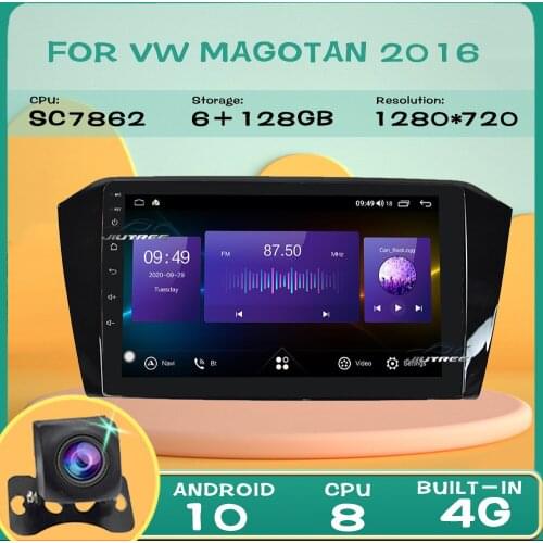 2 din 6+128G Android 10.0 Eight core car radio For Volkswagen VW Magotan 2016 Car multimedia DVD player with Carplay DSP IPS 4G