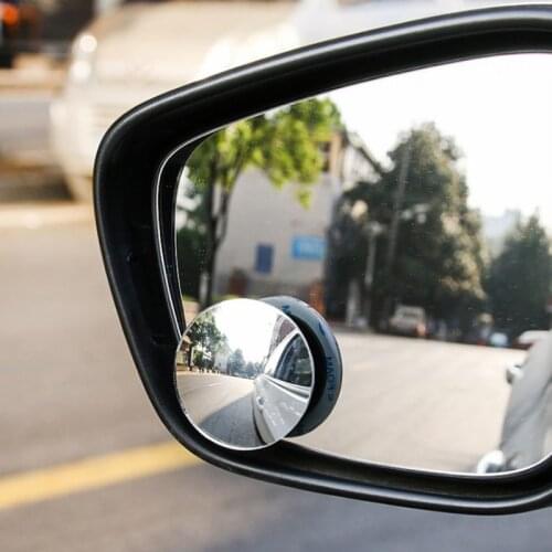 2pcs Car 360 Degree Framless Blind Spot Mirror Wide Angle Round Convex Mirror Small Round Side Blindspot Rearview Parking Mirror