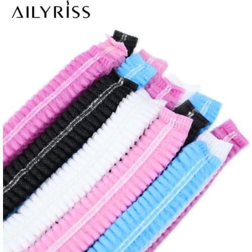 20/40 PCS Disposable Pleated Elastic Mesh Shape Non-woven For Eyelash Extension Eyebrow Non Woven Fabric Makeup Hair Net