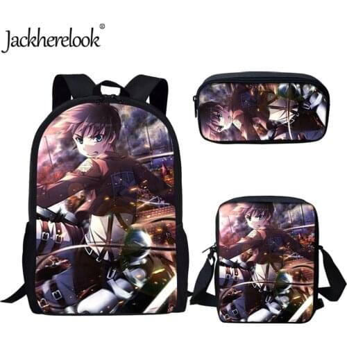 Jackherelook Jujutsu Kaisen Anime Kids School Bags Set 3PCS Children Schoolbag for Boys Girls Satchel Backpack Rucksack Bookbags