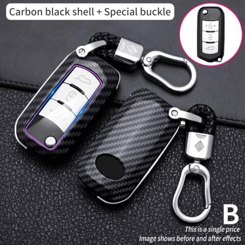 ABS Carbon Fiber Car Remote Key Case Cover Holder Fob Keychain For GAC Trumpchi GS3 GS5 GS6 Smart Key Protect Shell Accessories