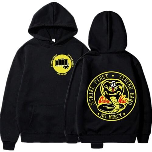 The Karate Kid Cobra Kai Loose Hoodies Long-sleeved pullovers Harajuku Sweatshirts Kawaii Cartoon essentials hoodie oversized