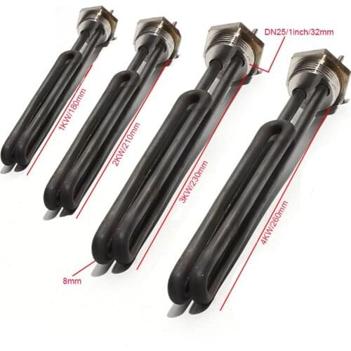 DN25/1 inch BSP Threaded Solar Water Heating Heater Element Green Oil 304SS Tube + 304SS Thread With Nut 1KW/2KW/3KW/4KW