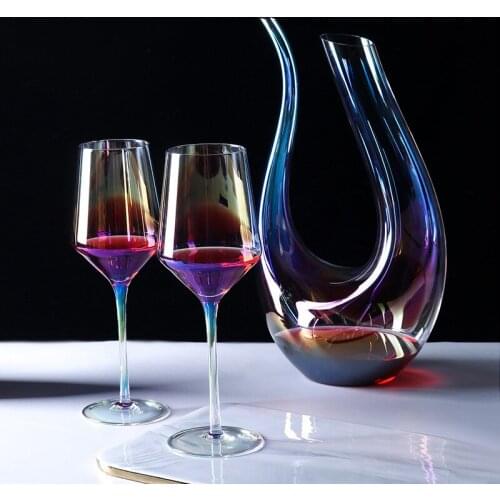European-Style Luxury Red Wine Crystal Glass Decanter Set Bar Creative Whiskey Pourer Home Candlelight Dinner Wine Set
