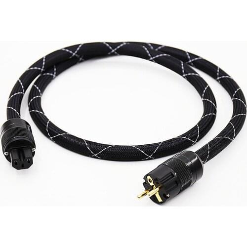 Hifi OCC Copper SCHUKO Power Cable Gold Plated EU Power Cord For DVD CD AMP