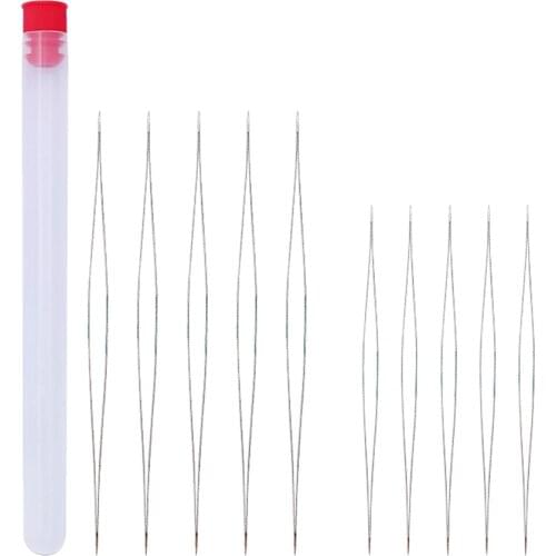 10 Pieces Beading Needle Collapsible Embroidery Needle Earrings Beading Tool