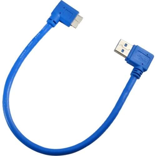 USB 3.0 A Male Right 90 Degree Angled A Male To Micro USB B 10P Male Cable
