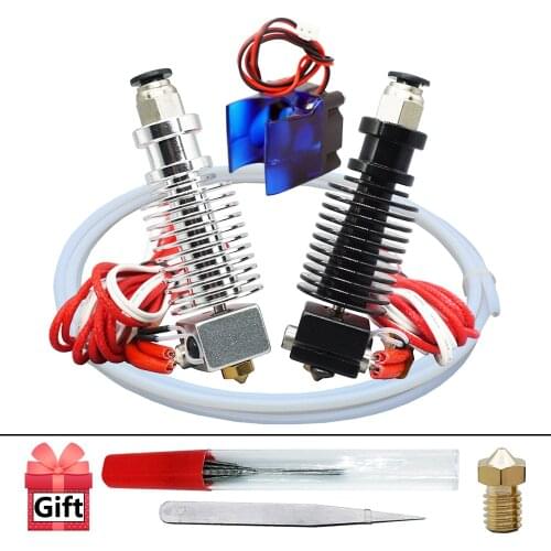 E3D V6 hotend Kit 3D Printer Partse Remote extruder 1.75/0.4mm Nozzle 12V/24V j-head with Cooling Fan PTFE tube