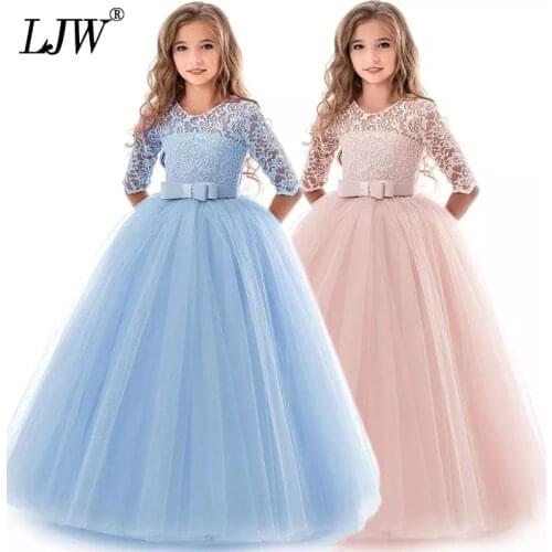 Teenager Costume Girls Dress Party Princess Baby Girls clothes Kids Lace Wedding Dresses for First feast elegant Prom Dress