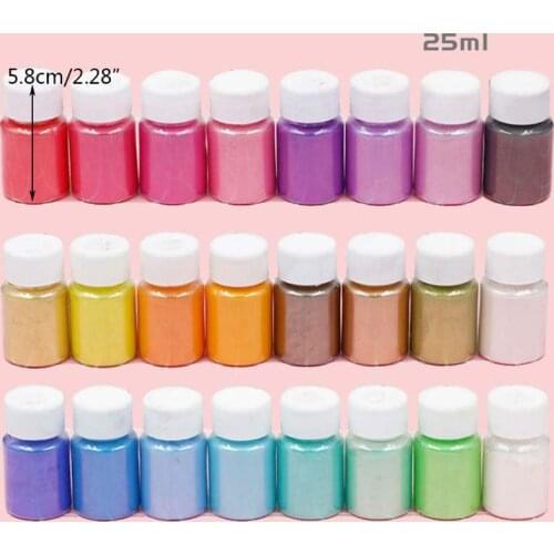 24 Colors set Mica Powder Epoxy Resin Dye Pearl Pigment Natural Mica Mineral Powder for DIY Jewelry Making Crafts