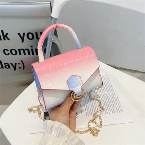 New gradient color fashion womens bag PU leather small crossbody bag