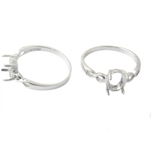 Beadsnice ID27343 oval semi mount ring settings of jewelry accessories diy silver ring oval cut setting for engagement ring