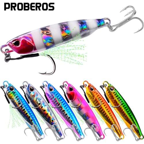 PROBEROS 1PC Metal Jigging Spoon 10g-15g-20g-30g-40g-50g-60g Shore Casting Jig Drag Cast Lead Sea Bass Lure Artificial Hard Bait