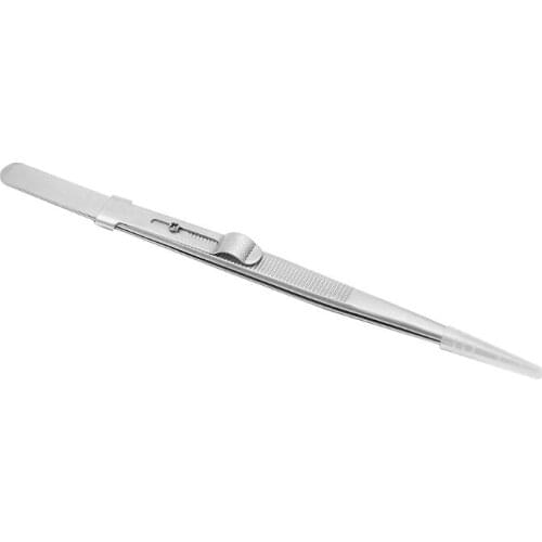 Antislip Stainless Steel LP Vinyl Record Cartridge Stylus Turntable Installation Tweezers Clamp Clip with Lock Slot B85B