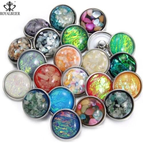 RoyalBeier 20pcs/lot Mixed Acrylic Glass Snap Buttons Reflective Colorful Light 18-20mm Wedding Invitation Accessories KZHM109