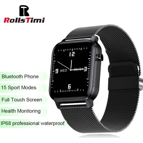 Rollstimi Smart Watch Men Women Smartwatch Heart Rate Blood Pressure Monitor Bluetooth call Smart Bracelet IP68 waterproof