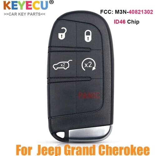 KEYECU M3N-40821302 Smart Remote Car Key Fob 5 Buttons 433MHz ID46 For 2014 2015 2016 2017 2018 2019 Jeep Grand Cherokee