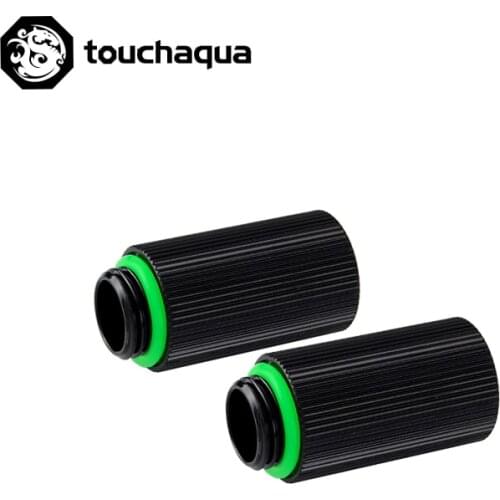 2PCS Bitspower Touchaqua G1/4" 30mm Extender Fittings,Computer Water Cooling Kit Build Connector Black ,Silver,TA-F63